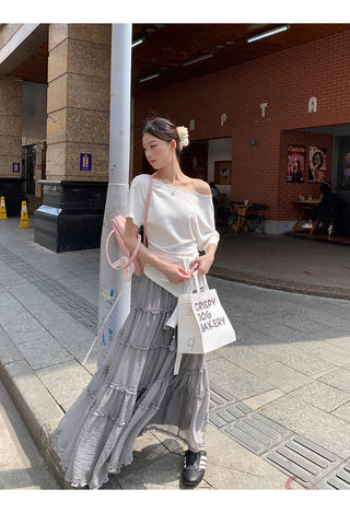 gray gauze dress