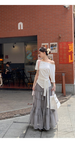gray gauze dress