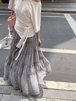 gray gauze dress