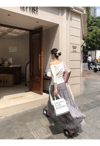 gray gauze dress