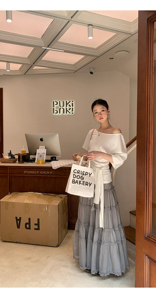 gray gauze dress