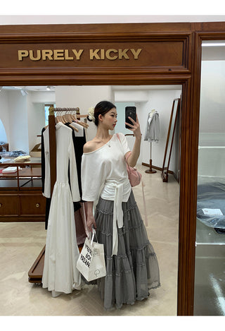 gray gauze dress