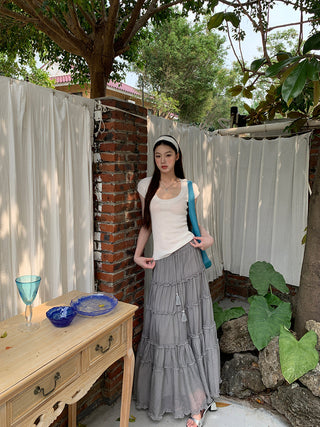 gray gauze dress