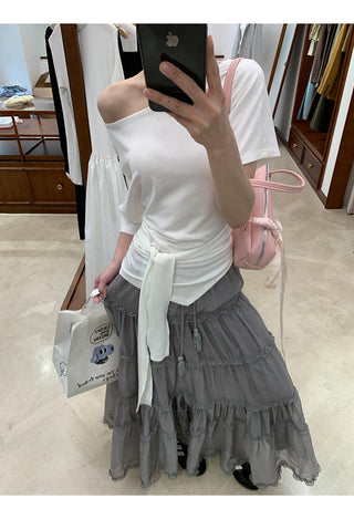 gray gauze dress