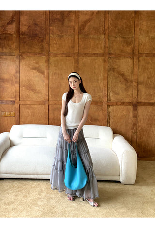 gray gauze dress