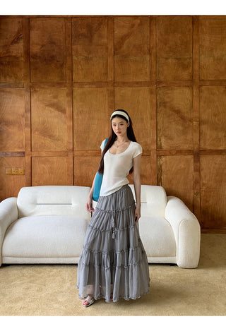 gray gauze dress