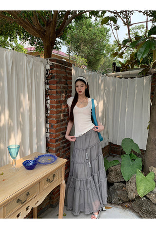 gray gauze dress