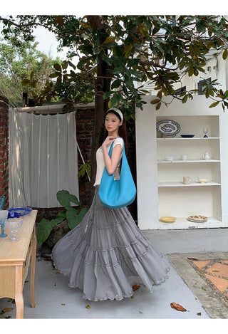 gray gauze dress