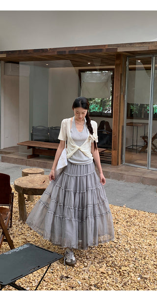 gray gauze dress