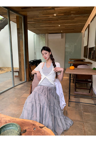 gray gauze dress