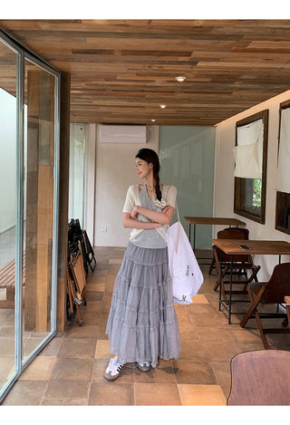 gray gauze dress