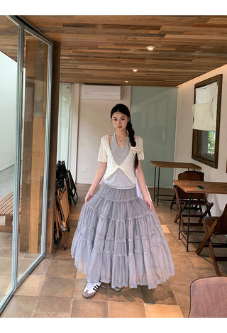 gray gauze dress