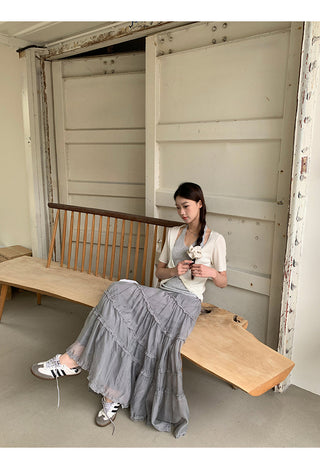 gray gauze dress