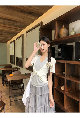 gray gauze dress