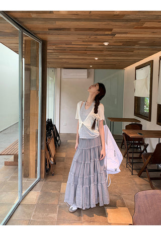 gray gauze dress