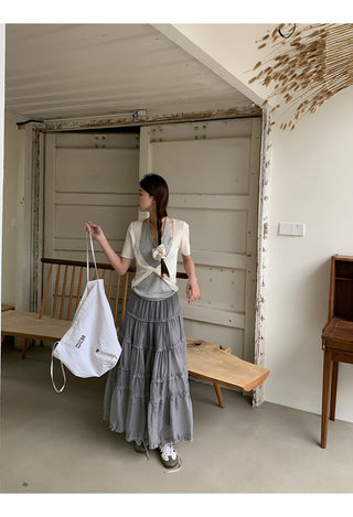 gray gauze dress