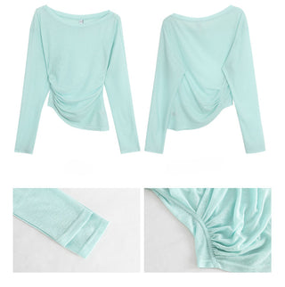 white slim blouse