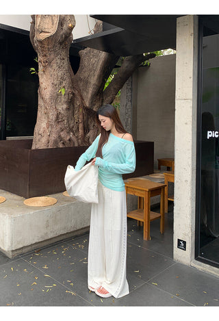 white slim blouse