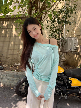 white slim blouse