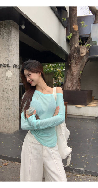 white slim blouse