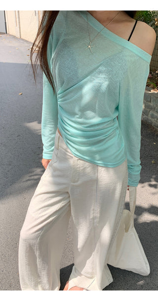 white slim blouse