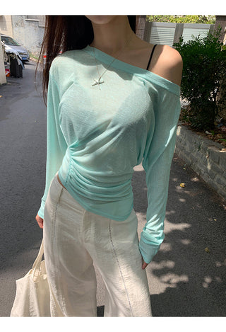 white slim blouse