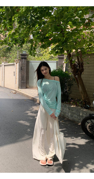 white slim blouse