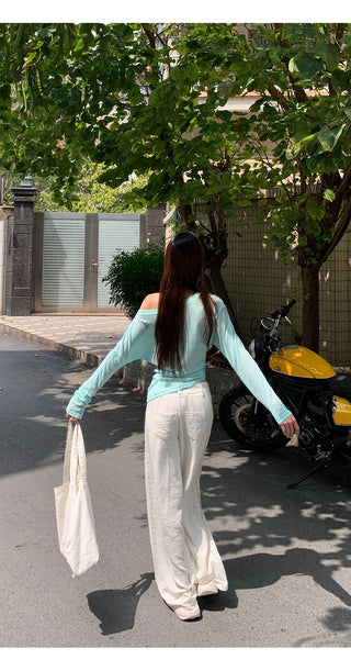 white slim blouse
