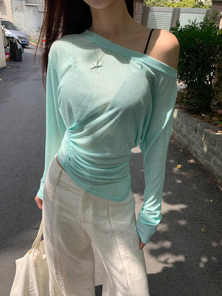 white slim blouse