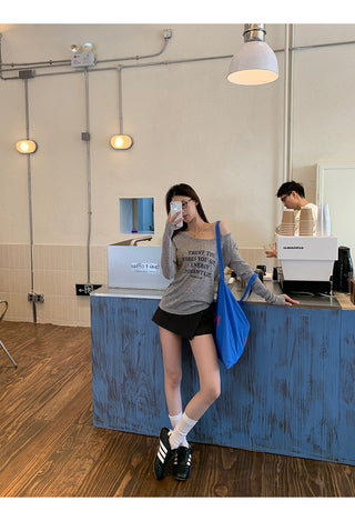 gray idle tee