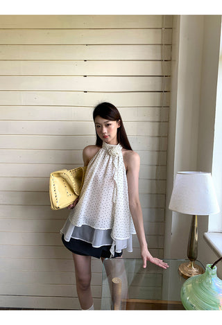 white polka camisole