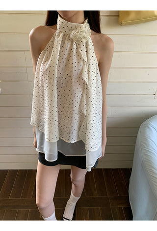 white polka camisole