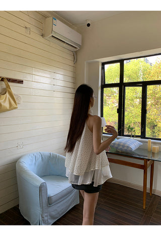 white polka camisole