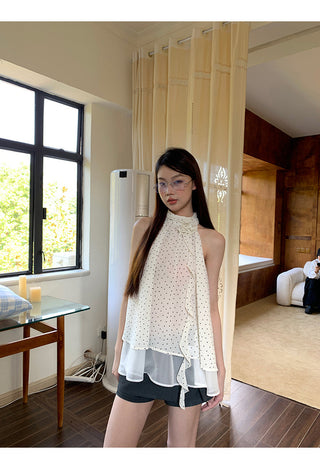 white polka camisole
