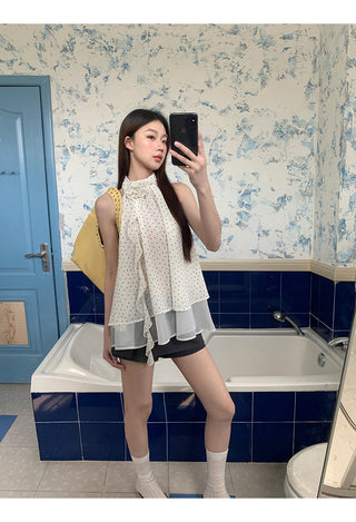white polka camisole