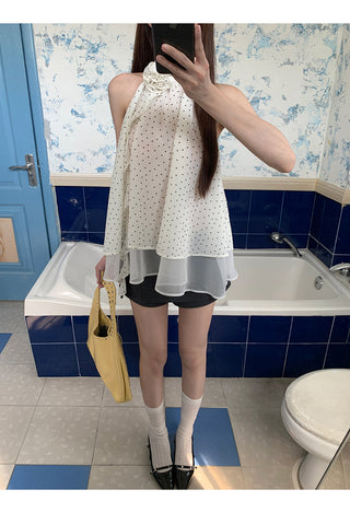 white polka camisole