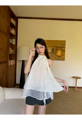 white polka camisole
