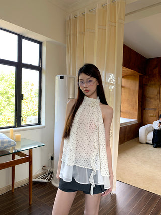 white polka camisole