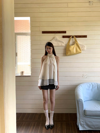 white polka camisole