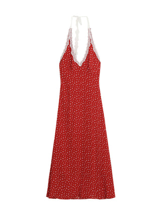 red floral dress