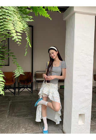 floral high skirt