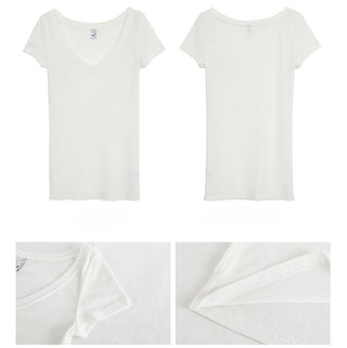 V-neck slim blouse