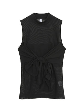 black sleeveless vest