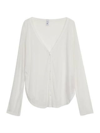 white knit cardigan