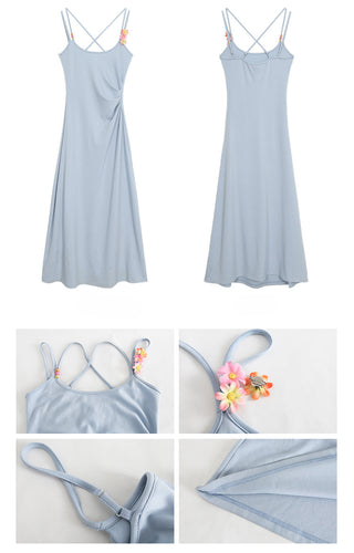 blue slim dress