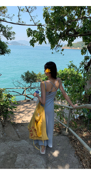 blue slim dress