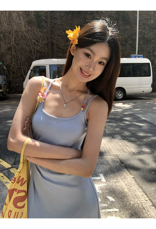 blue slim dress