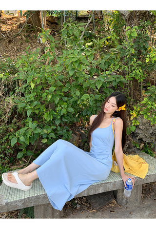 blue slim dress
