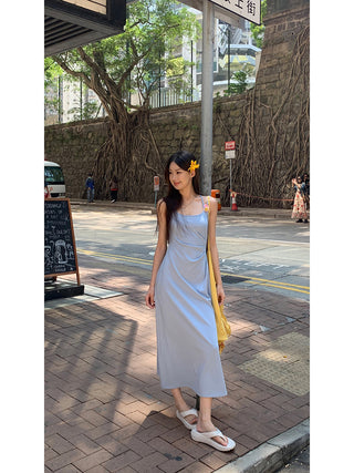blue slim dress