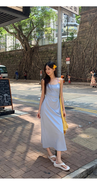 blue slim dress